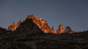 Lever de soleil sur le glacier